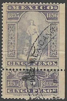 Mexico - 1895-1896 Revenue -  5 Peso #1 • £12.34