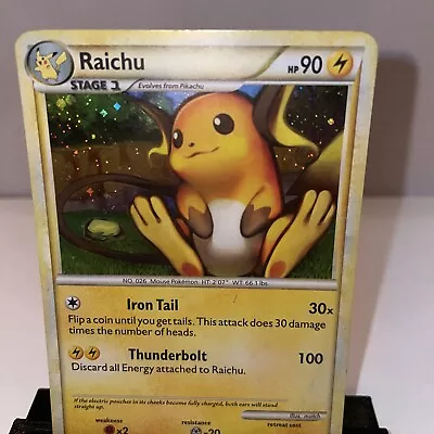 Pokémon TCG Raichu Heartgold & Soulsilver 10/123 Holo Holo Rare Moderate Play • $3.99