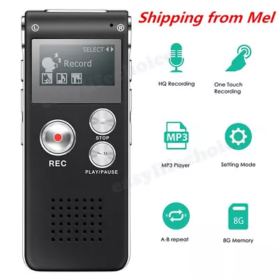 Spy Digital Voice Activated Mini Sound Audio Recorder Dictaphone MP3 Player • $28.99