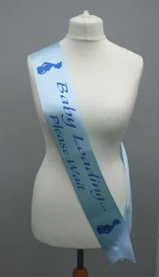 Baby Shower Sash Baby Loading Mummy To Be Gender Reveal Gift White Pink Blue • £3.49