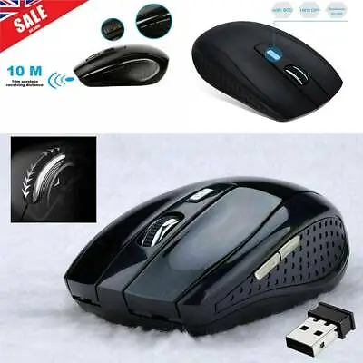 2.4GHz Wireless Cordless Mouse Mice Optical Scroll For PC Laptop Comp NewSale • £6.12