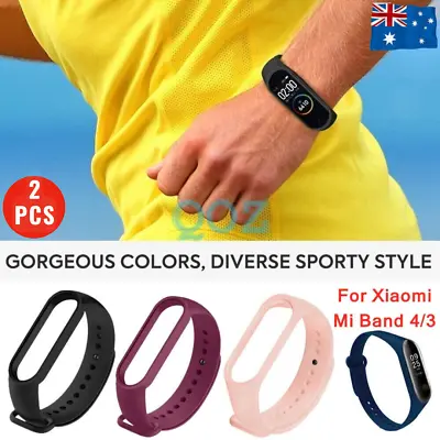 2pc Silicone Wrist Strap Replacement Watchband Smart Band For Xiaomi Mi Band 4 3 • $4.45