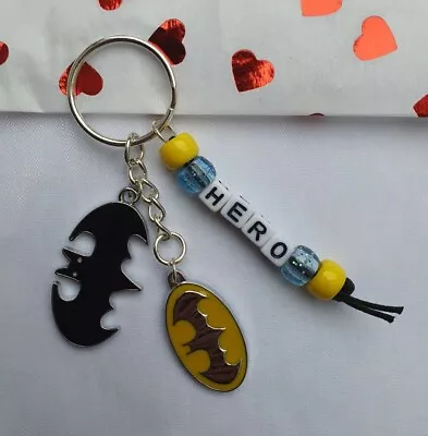 £5.99 • Buy Personalised Batman Dc Marvel Superhero Keyring Bag Tag Keepsake Gift Christmas 