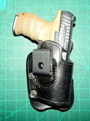 Front Line QUAD44C-BK AMBI Leather Kydex Paddle IWB Holster S&W Walther P99 PPQ • $49.99