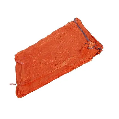 Orange Net Sacks With Drawstring Raschel Bags Mesh Vegetables Logs Kindling New • £5.48