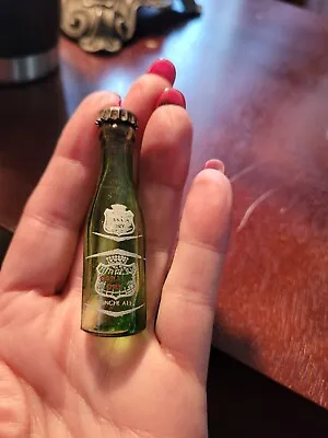 Vintage Miniature 3  Glass Canada Dry Ginger Ale Empty Soda Bottle Metal Cap • $12