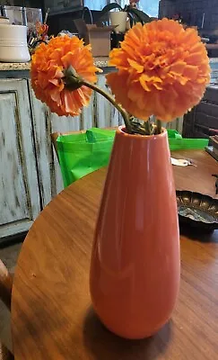 2004 Royal Haeger Pottery Light Creamsicle Orange 12  Tall Ceramic Vase 422-21 • $25