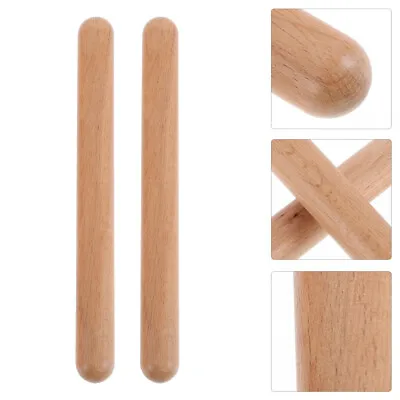 £10.63 • Buy  3 Pairs Wooden Child Rhythm Sticks Music Claves Drumsticks Kids