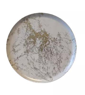 Mid Century Modern Flintwood Pasadena Melmac Round Gold Marbled Serving Tray 12  • $29.95