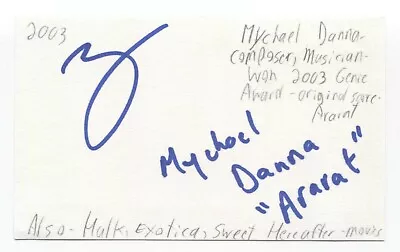 Mychael Danna Signed 3x5 Index Card Autographed Signature Composer Life Of Pi • £42.75