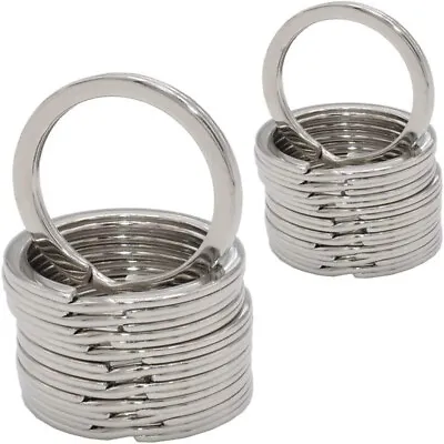 Stainless Steel Keyring Split Rings 30MM Metal Nickel Loop Hoop Key Holder Rings • £3.11