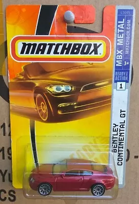 Matchbox 2008 - Bentley Continental Gt [dark Red] Near Mint Vhtf Card Good • $39.95