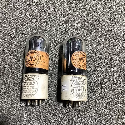 Lot Of 2 DeForest Audion DV5 Tipped Vintage Tubes With White Base Test Good!  • $70