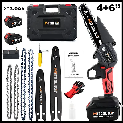 800W Mini Chainsaw Cordless 4/6Inch Electric Chain Saw 2Battery Or Accessories   • $38.88