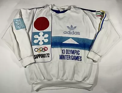 Vintage 80’s Adidas Winter Olympics Sapporo 1972 Crewneck Sweatshirt Large L • $249.99