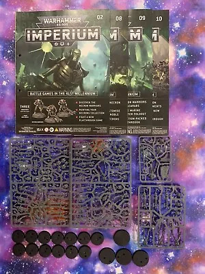 Warhammer 40k Imperium Necron Bundle Overlord With Orb & 13 Warriors & Scarabs • £39.99