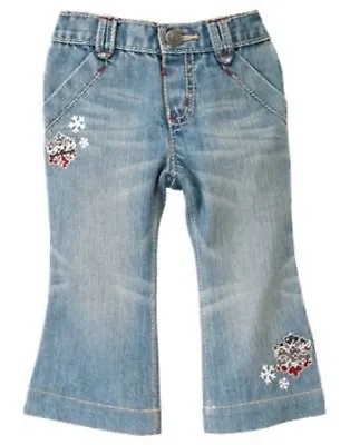 $14.99 • Buy Gymboree Penguin Chalet Denim Snowflake Jeans Pants 3 6 18 24 2 4 5 Nwt