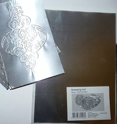 STAMPING FOIL Embossing Craft Metal 10 X A5 Size Sheets  • £6.30