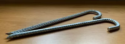 £8.95 • Buy 2 X Heavy Duty Galvanized Ribbed Steel 14'' J Pin Tent Peg Marquee Ground Stakes