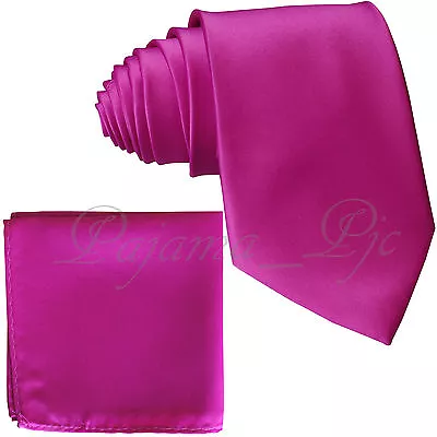 NEW MEN'S SOLID COLORS NECK TIE & HANKIE SET FORMAL PARTY WEDDING PROM Ties • $10.89