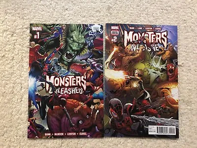 Marvel - Monsters Unleashed #1 & #2 (2017) 1st Kid Kaiju Bunn McNiven Land • $6