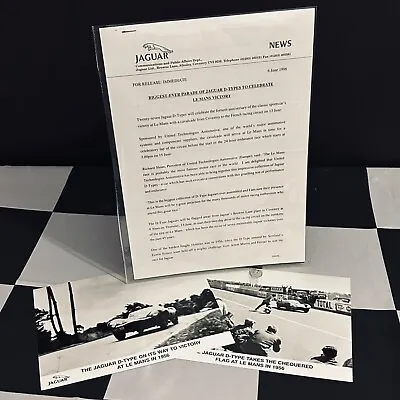 Jaguar D-type Le Mans 24 Hours 1956 Win Celebration 1996 Press Release & Photos • £25