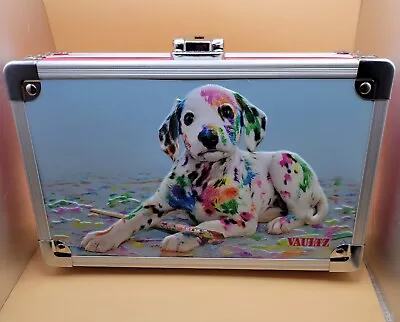 Vaultz Embossed Pink Spotted Dalmatian Dog Locking Supply Pencil Box Case W/Keys • $15