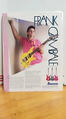 FRANK GAMBALE IBANEZ GUITAR PRO540 GUITAR 1987 PRINT AD 11 X 8.5  Z5. • $5.60