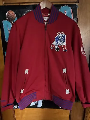 Mitchell & Ness Throwbacks New England Patriots Zippered Jacket Medium Red VTG • $65
