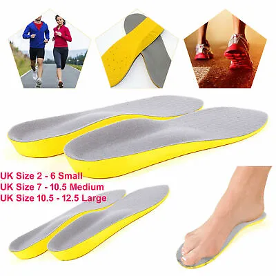 Memory Foam Orthopaedic Unisex Shoe Insoles Pads Trainer Foot Feet Comfort Heel • £4.49