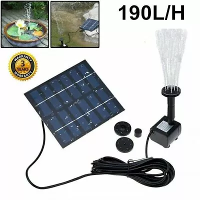 Solar Panel Powered Water Feature Pump Garden Pool Pond Aquarium Fountain Decor • £10.99