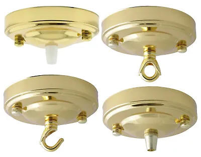 Vintage Styled Metal Ceiling Rose 106mm In Polished Brass Finish • £8.24