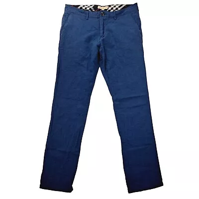 Burberry London Mens Sz W34 L 32 100% Cotton Navy Casual Pants • $65