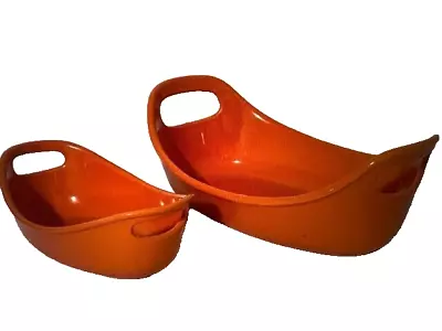 Rachel Ray Set Of 2 Orange Casserole Baking Roasting With Handles 1.25 Qt 12 Oz • $29.95