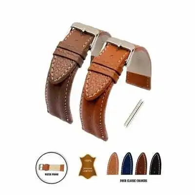 £4.99 • Buy Handmade Real Leather Handmade Watch Strap Band Black Brown Tan 16-24mm