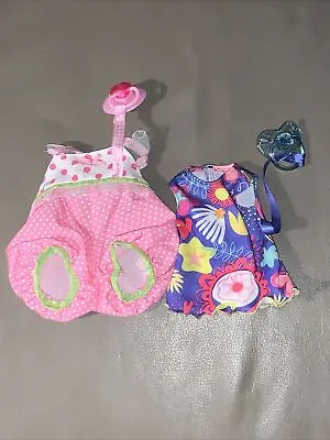 Baby Alive Dress Replacement Outfit With Pacifiers Baby Doll Lot Of 2 • $10