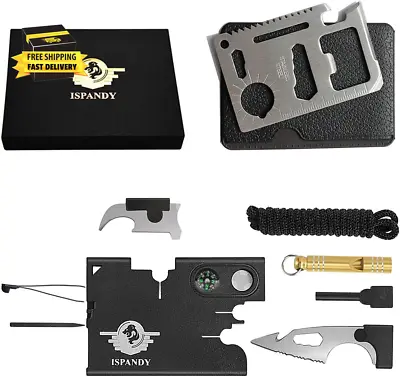 Gift For Men Dad 18 In 1 Credit Card Multitool Survival Tool EDC Pocket Tool Set • $14.92