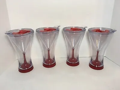 Set Of 4 WINE TUMBLER Travel Wine Glass Plastic Acrylic Camping Picnic 8oz • $9.99