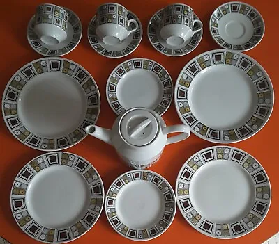 Vintage Retro 1950-70s Broadhurst Tea Set Plates Pot Cup Kathie Winkle Rushstone • £28