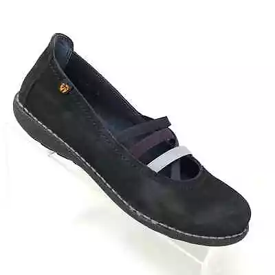 Jungla Shoes Mary Jane Womens 6.5 Black Leather Round Toe Flat Made In Spain  • $39.99