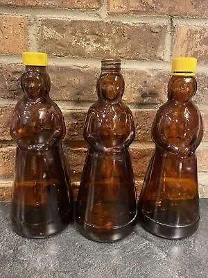 Lot Of 3 Vintage Mrs Buttersworth Bottles With Plastic Lids • $28