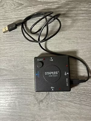 Staples 3-Port HDMI Switch Black (51759US) D11c • $9.99