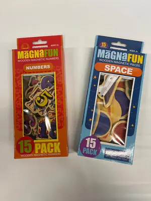 Magnafun Wooden Magnetic Pieces Combo Numbers Space 30 Pcs • $13.99