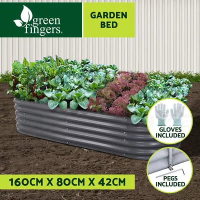 Greenfingers Garden Bed 160X80X42cm Oval Planter Box Raised Container Galvanised • $75.95