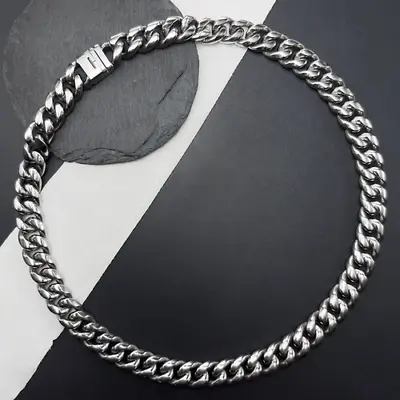 New Pure Titanium Necklace 14mm Wide Cuban Chain 23.62 Inches Long Hip Hop Trend • $98.39