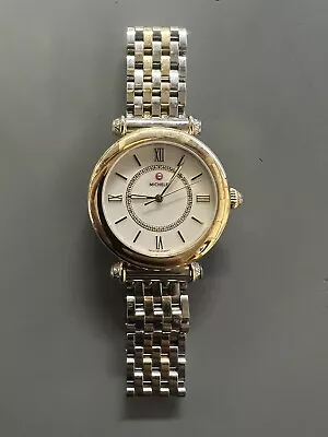 Women's Michele Caber Diamond Two-Tone Bracelet Watch 35mm MWW16E000009 Free S • $599.99