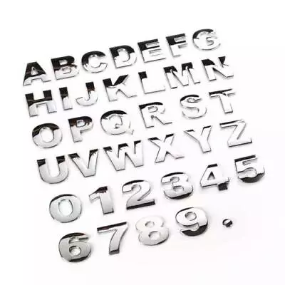 £1.49 • Buy Chrome Metal 3d Letters Numbers Self Adhesive Badge Emblem Home Door Cars Auto