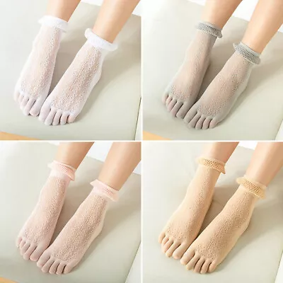 $2.83 • Buy Women's Lace Five Finger Toe Socks Summer Thin Clear Mesh Socks Fashion New