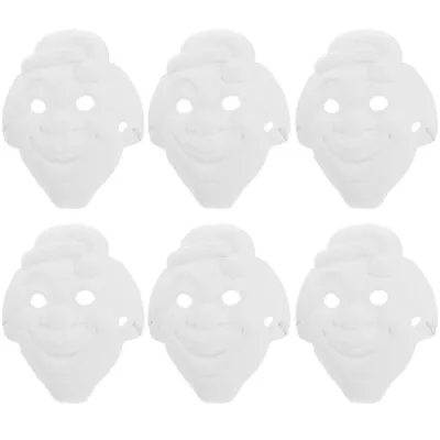  6 Pcs Paper Masks For Crafts Kids Arts And Hand Drawn Clown Graffiti • £12.89