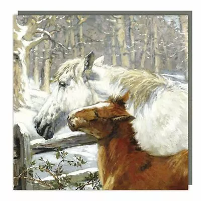 Christmas Card 2 Horses Foil & Embossed Finish • £3.45